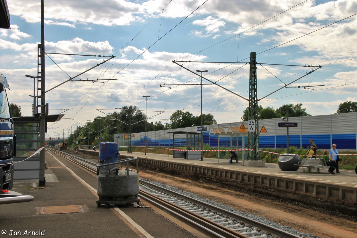 Am 13.08.2013 war das Gleis 1 in Bad Staffelstein schon fertig erneuert.