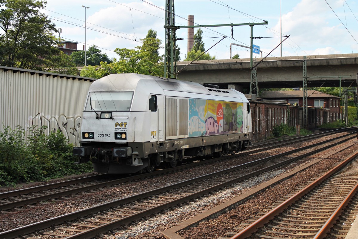 Am 13.08.2014 fuhr PCT 223 154 als Tfzf durch Harburg aus Richtung Hafen gen Maschen.