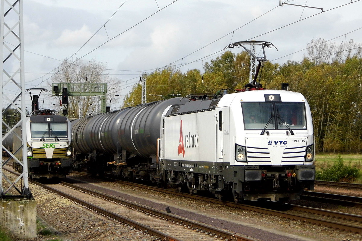 Am 13.10.2017 kam die 193 815-8 [Name: Kätchen] von der VTG Rail Logistics Deutschland GmbH, ( Railpool ) aus Richtung Wittenberge nach Borstel und fuhr weiter in Richtung Stendal. 