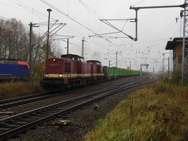 Am 13.11.2014 fuhren die 204 347-9 und die 204 311-5   von der MTEG (Press) von Borstel bei Stendal nach Wittenberge .