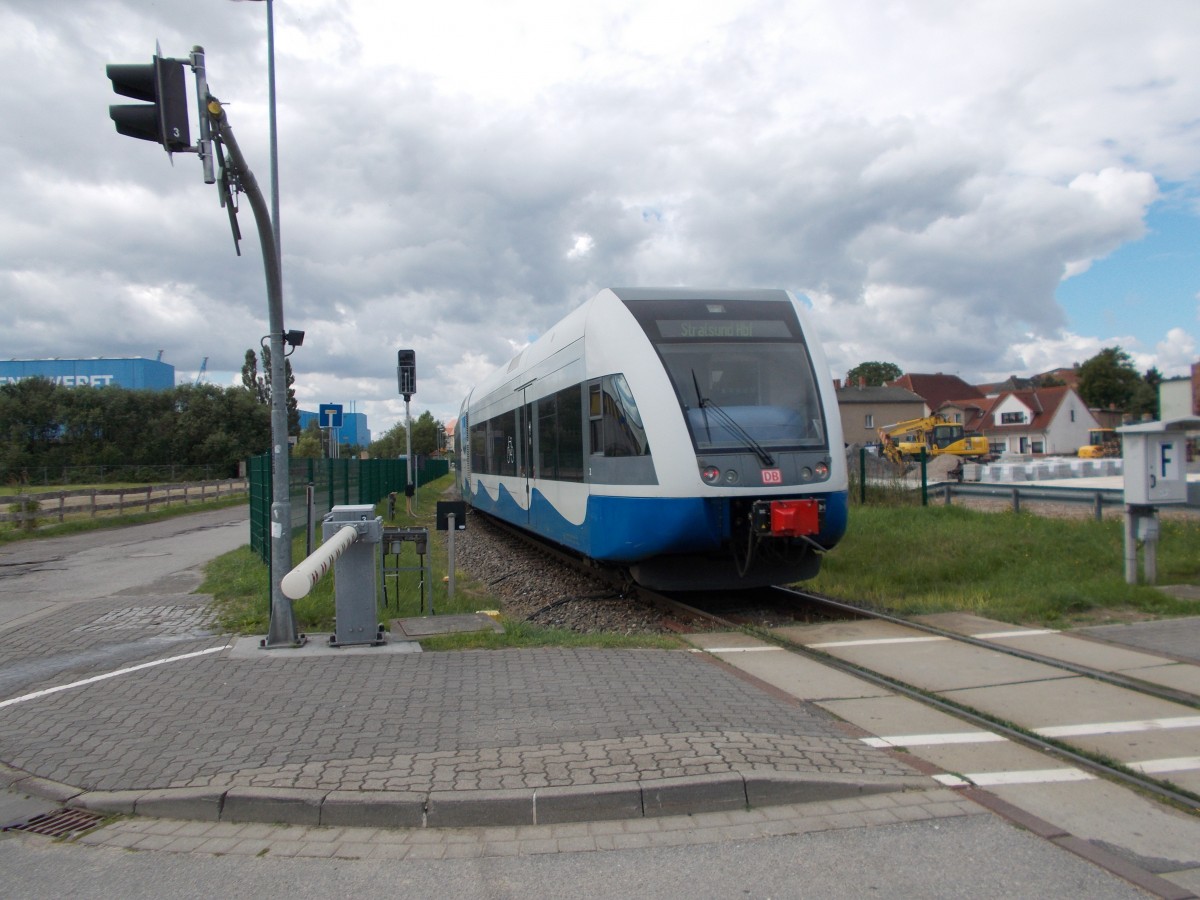 Am 13.Juli 2014 fotografierte ich die Einfahrt der UBB in die Station Wolgast Hafen.