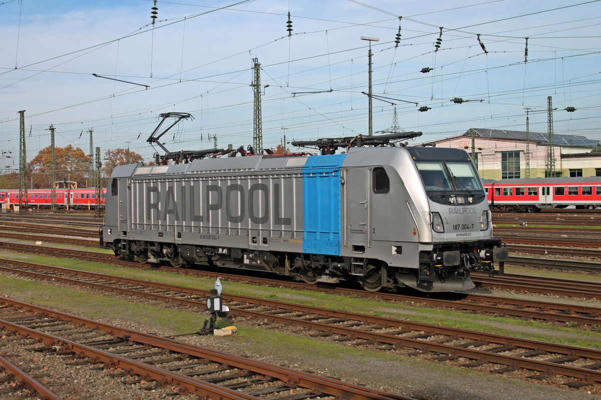 Am 14.11.2014 stand Railpool 187 004-7 wärend Personalschulungen für Lokführer der BLS Cargo in Basel Bad Bf.