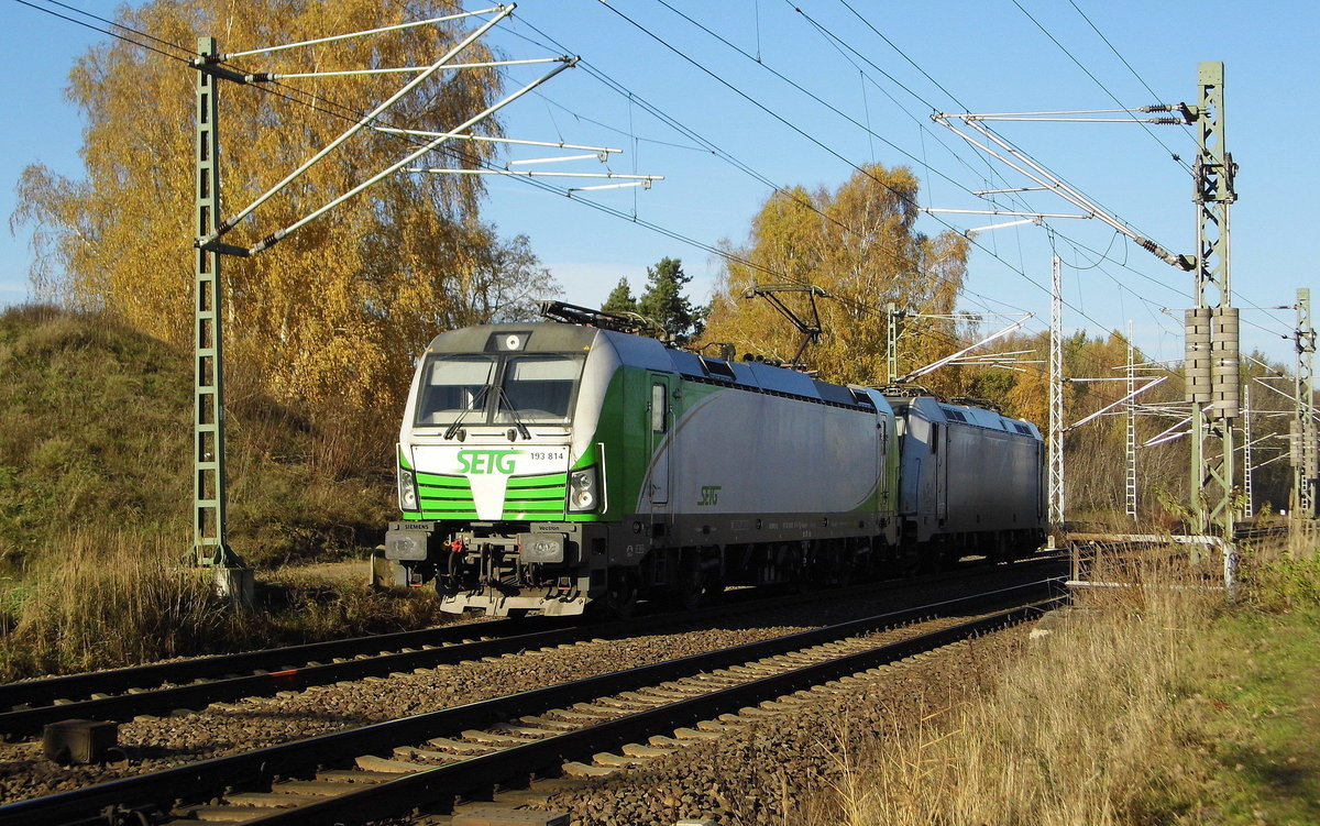Am 14.11.2016 fuhren die 193 814 und die 185 681-4 von der SETG von Borstel nach Stendal .
