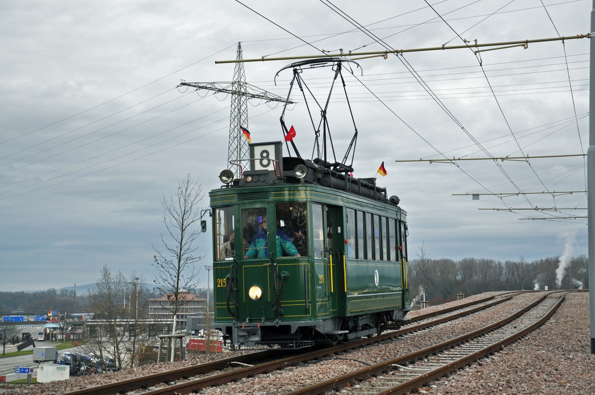 Am 14.12.2014 wurde die verlängerte Tramlinie 8 nach Weil am Rhein mit einem Volksfest feierlich in Betrieb genommen. Unter anderem wurde eine Oldtimer Linie mit den beiden Be 2/2 181 und 215 von Weil am Rhein zum Depot Wiesenplatz betrieben.