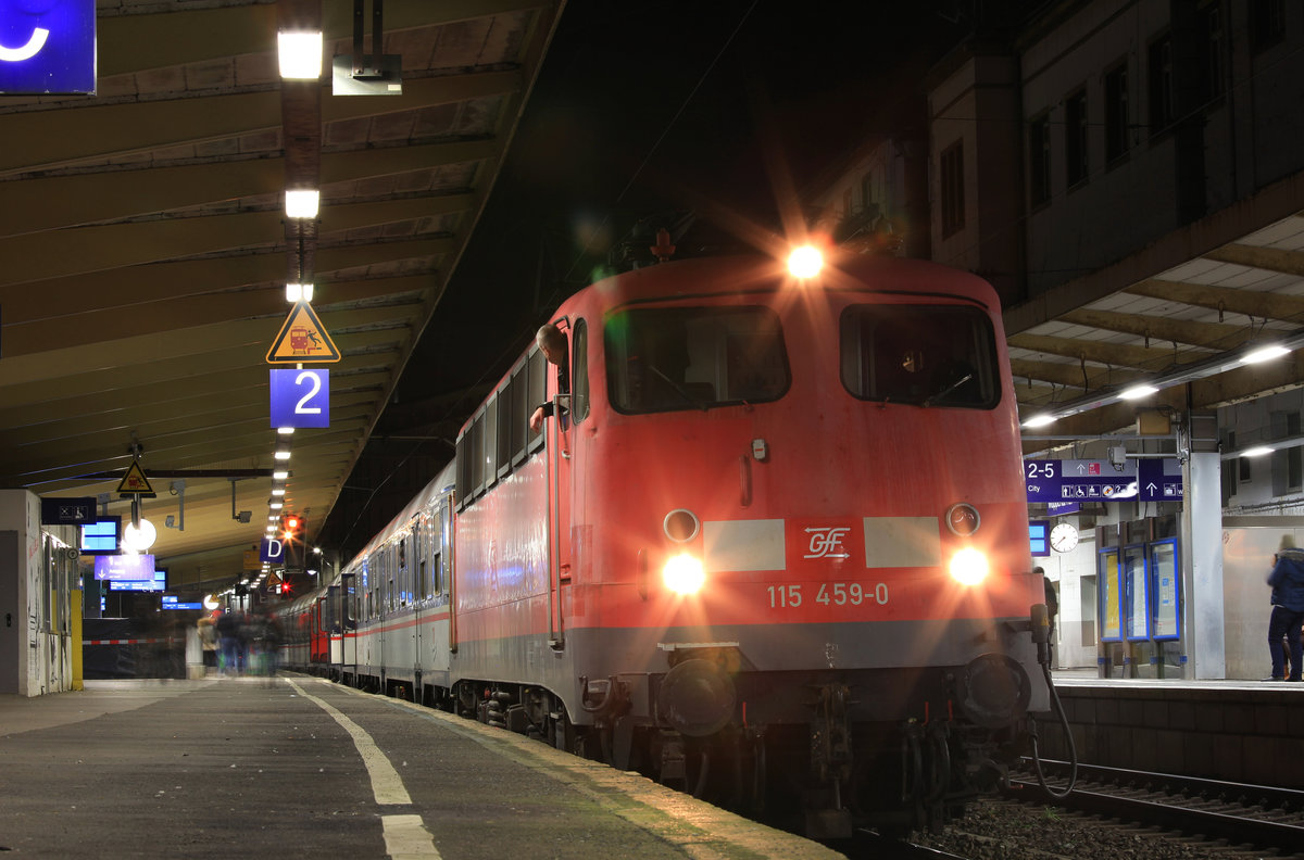 Am 15.01.2021 stand 115 459 mit der RB48 nach Wuppertal-Oberbarmen in Wuppertal Hbf.  