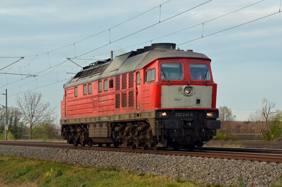 Am 15.11.20 rollte 232 241 Lz durch Braschwitz Richtung Köthen.