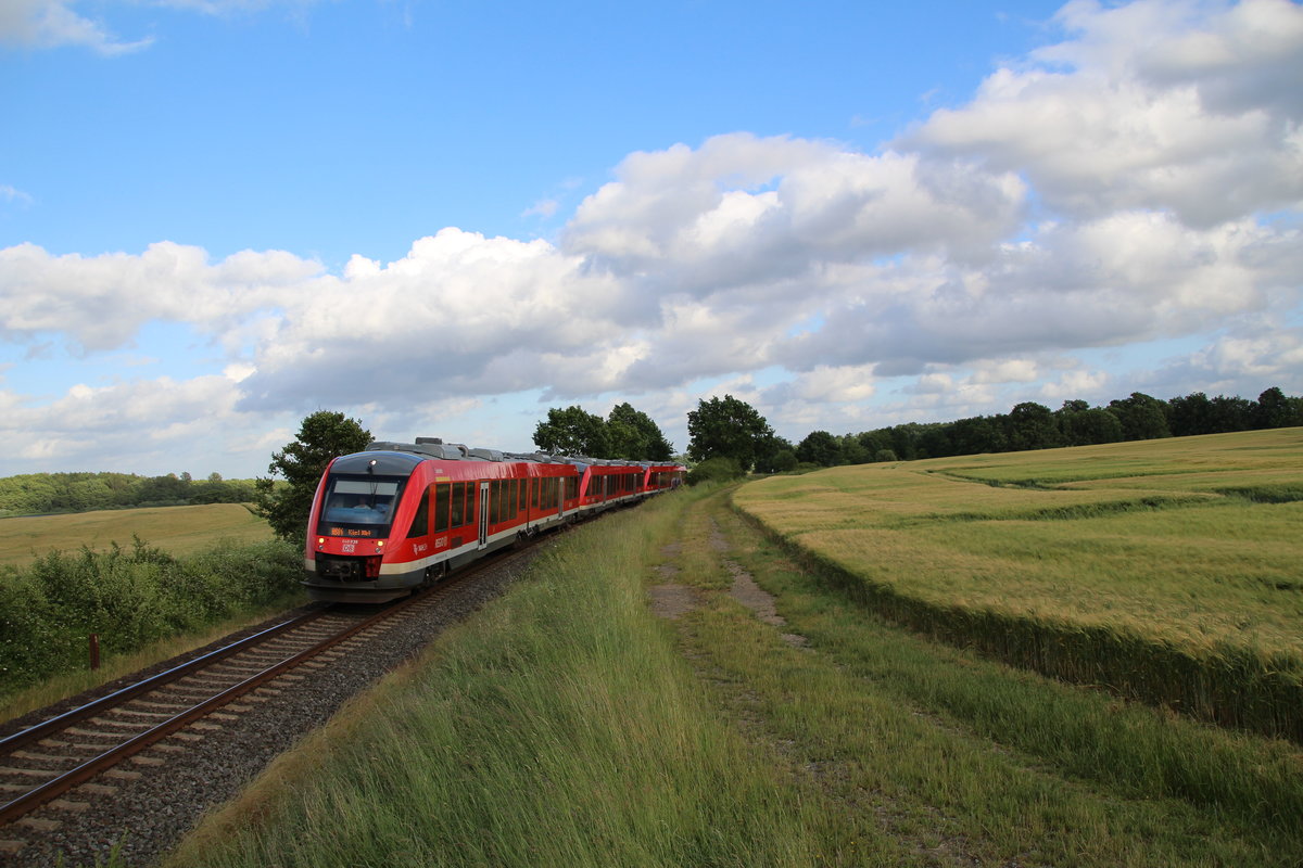Am 16.6.2017 fuhren 3 648.3 als RB84 von Lübeck Hbf nach Kiel Hbf.
Fotografiert am BÜ Wahlsdorf(Dorf)