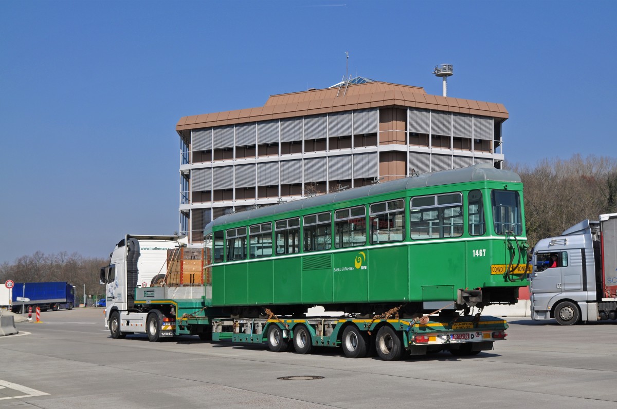 Am 17.03.2016 wurden die ersten drei B4 Anhänger mit den Betriebsnummern 1437, 1450 und 1467 in der Hauuptwerkstatt verladen. Die Anhänger werden auf den Lastwagen bis nach Belgrad gefahren. Nach dem Zoll fährt der Lastwagen mit dem B 1467 auf einen Lastwagen Parkplatz beim Zoll Weil am Rhein.