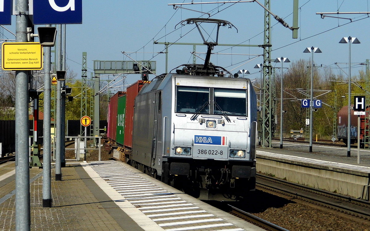 Am 17.04.2019 kam die 386 022-8 von METRANS aus Richtung Hamburg nach Wittenberge und fuhr weiter in Richtung Berlin.