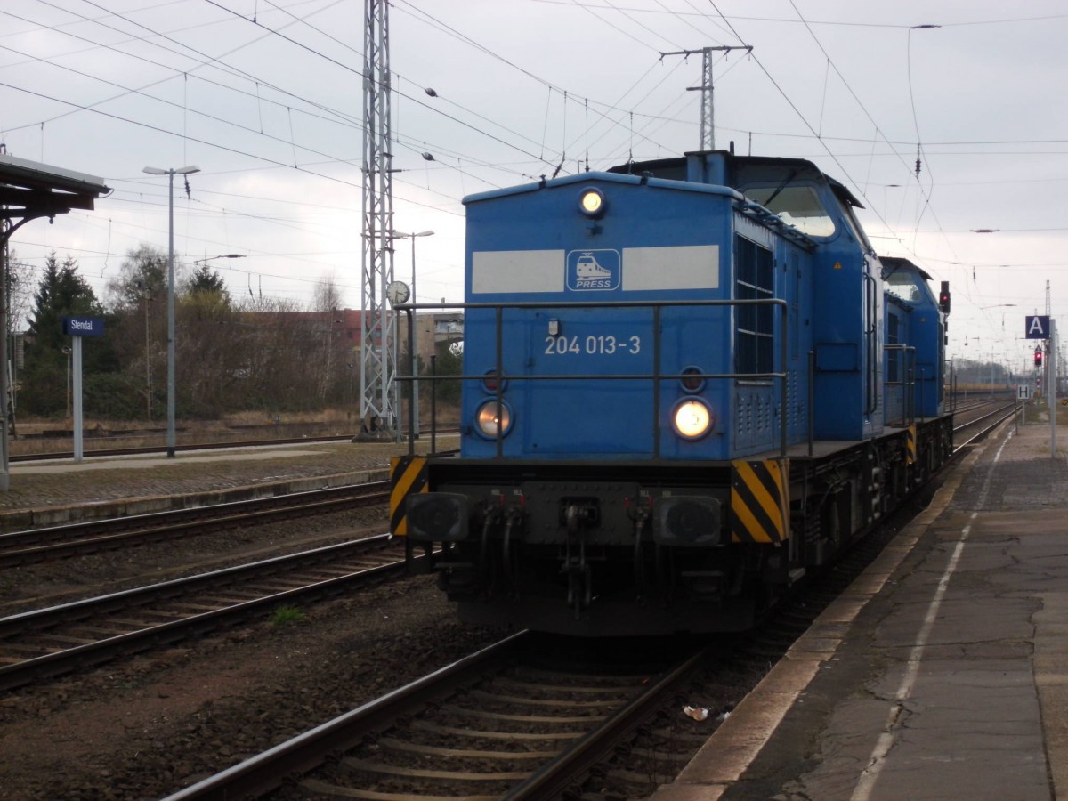Am 19.03.2016 kamen 204 013&204 016 vom tanken und ging in Stendal in die Abstellung.
