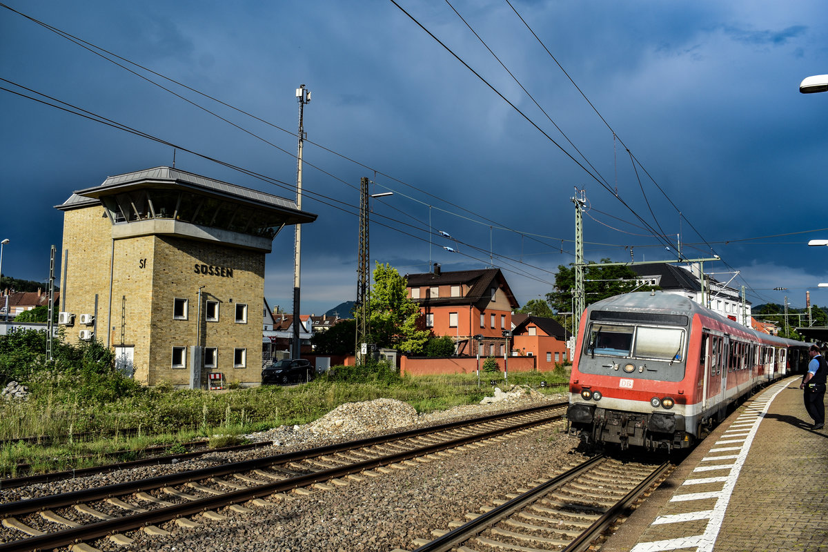 Am 19.06.19 war der 80-34 125 Bnrbdzf 481.1 auf der RB nach Plochingen unterwegs, hier in Süßen 