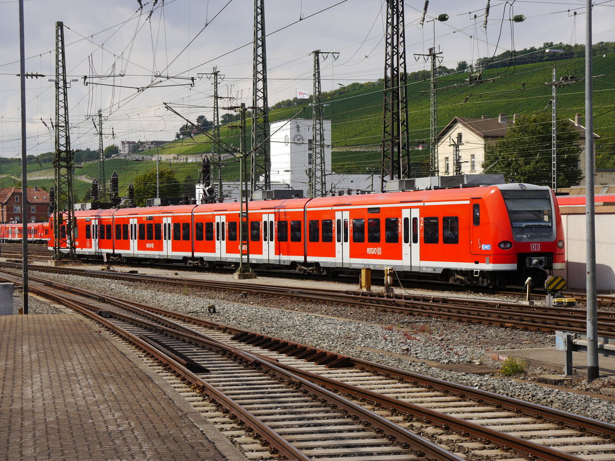 Am 19.08.2016 stand 425 046 in Würzburg Hbf auf dem Abstellgleis und fuhr kurze Zeit später als RB 58093 nach Kitzingen.