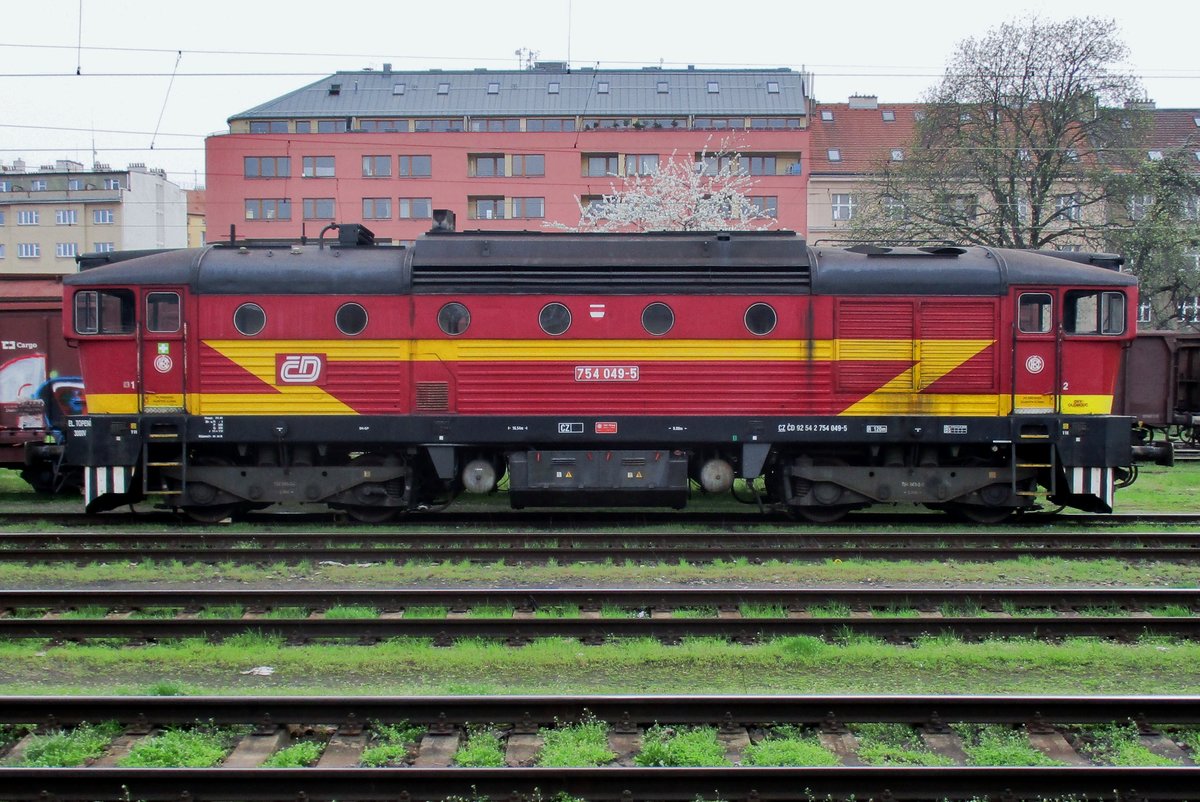 Am 2 Jänner 2017 steht 754 049 abgestellt in Praha-Vrsovice.