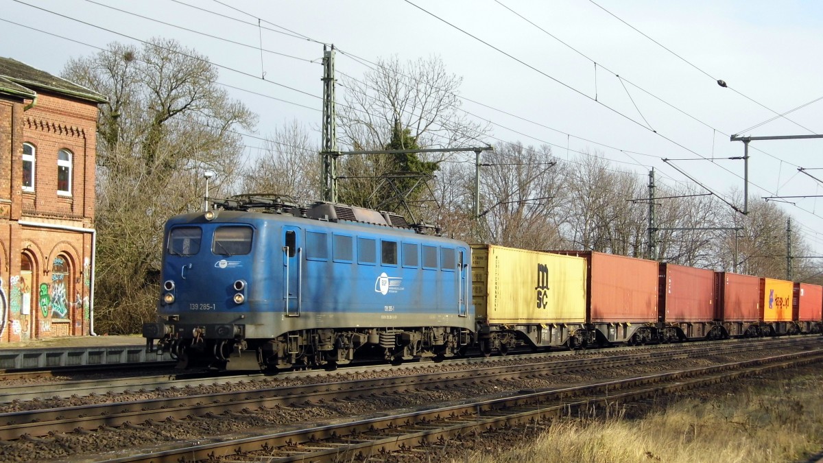 Am 20.02.2015 kam die 139 285-1 von der EGP aus Richtung Magdeburg nach Niederndodeleben und fuhr weiter in Richtung Braunschweig .