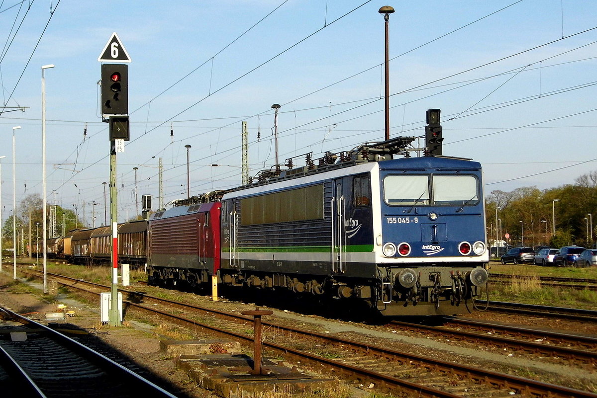 Am 20.04.2017 waren die 189 800-6 von der PRESS und die 155 045-9 von der IntEgro (Press) in Stendal abgestellt.