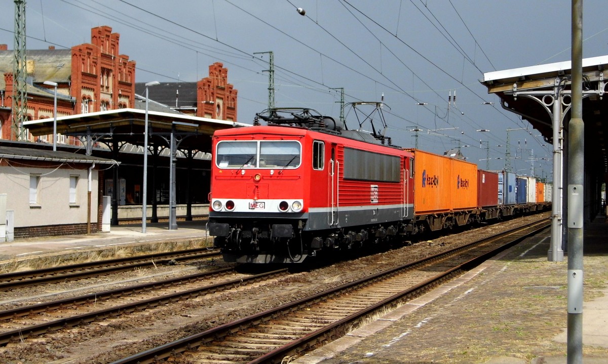 Am 20.06.2015 kam die   155 195  (704) von der MEG aus Richtung Magdeburg nach Stendal und fuhr weiter nach Wittenberge.