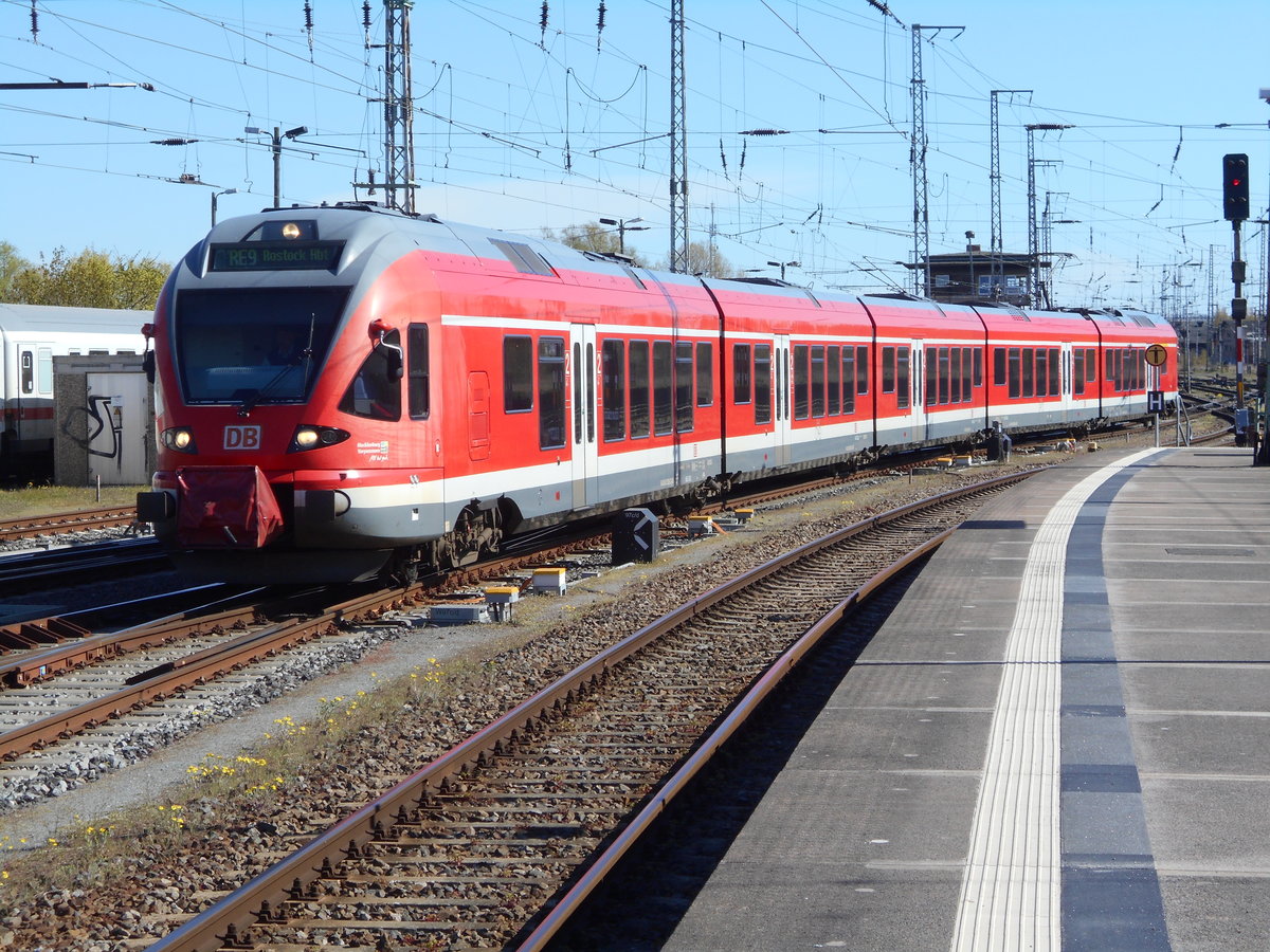 Am 20.April 2019 erreichte der 429 029,aus Sassnitz kommend,den Stralsunder Hbf.