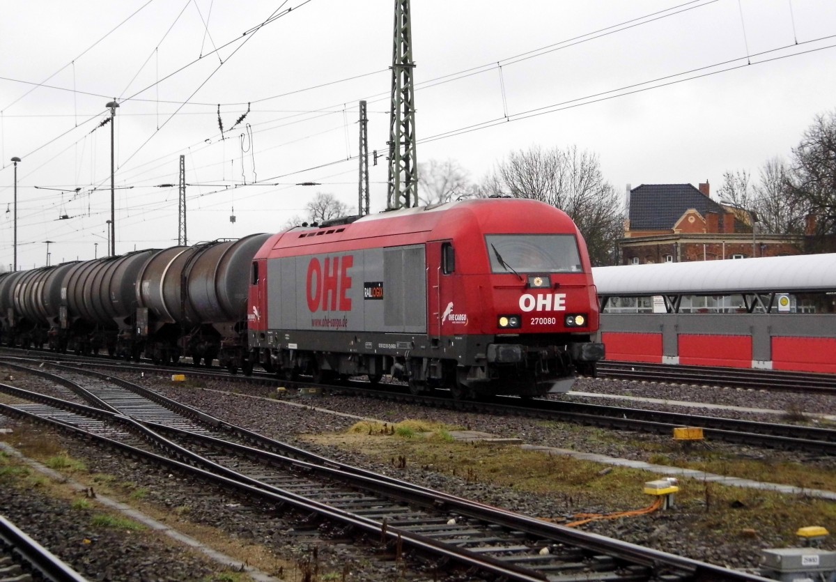 Am 21.03.2015 kam die 223 101-7 (270080) von der OHE Cargo aus Richtung Berlin nach Stendal .