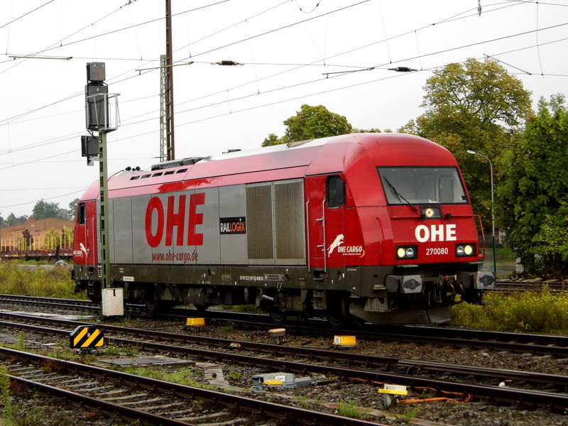 Am 21.09.2014 Rangierfahrt die 270080 von der OHE Cargo in Stendal.