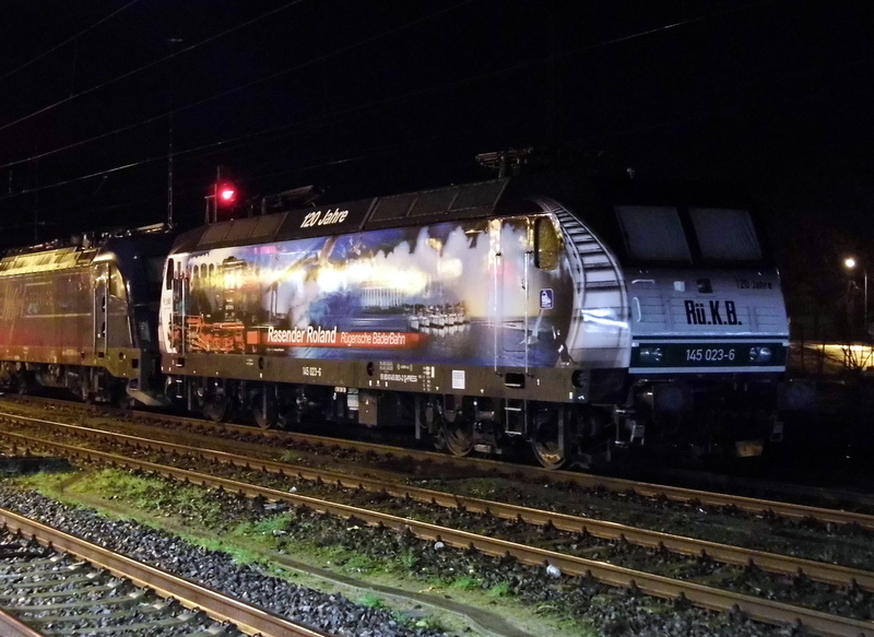 Am 21.12.2014 war  die 145 023-6 von der Press  in Stendal abgestellt .