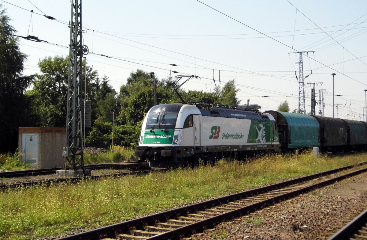 Am 22 .08.2015 fur die 1216 960 von der SETG (Steiermarkbahn) aus Stendal und weiter in Richtung Berlin .