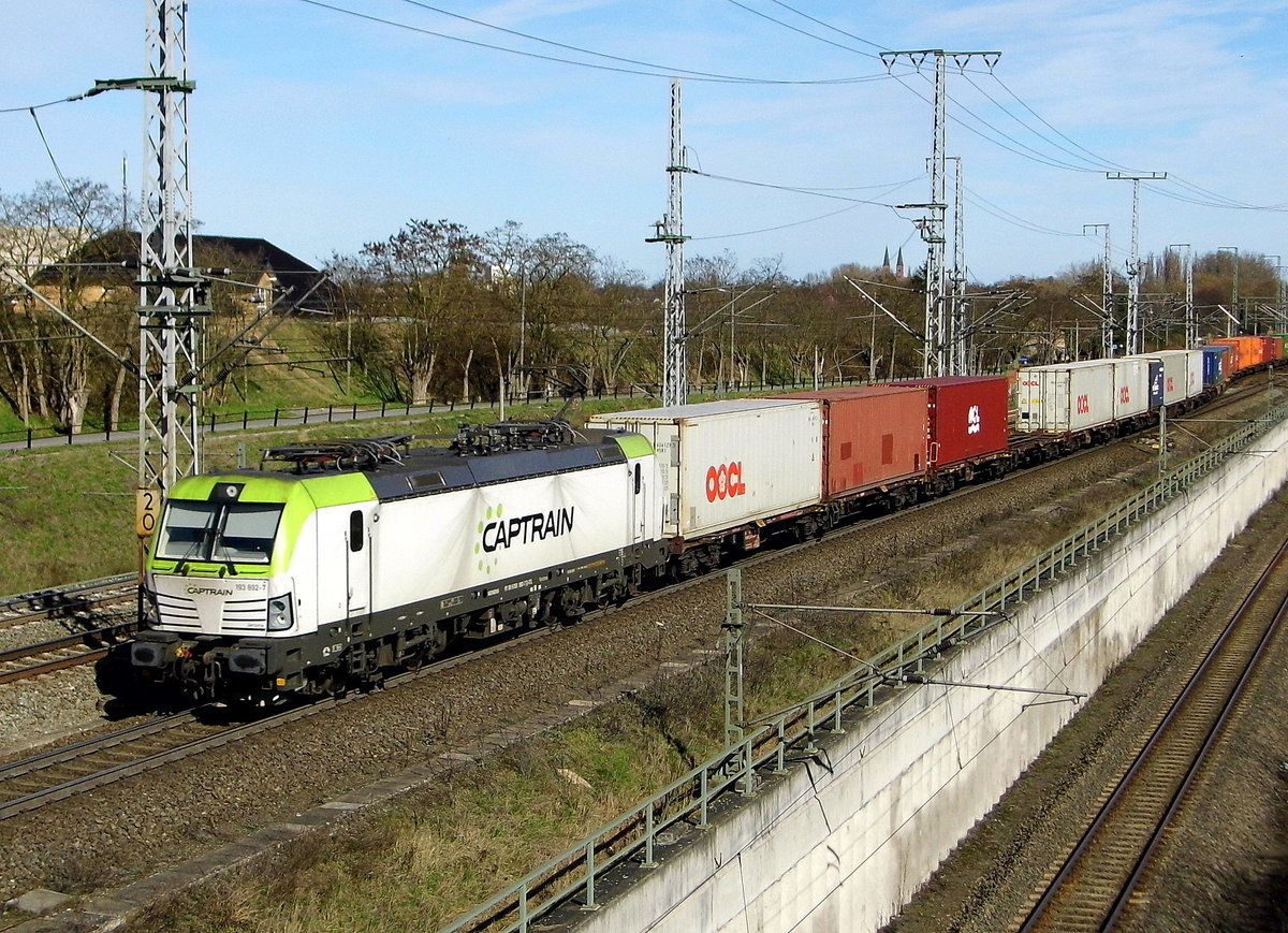 Am 22.03.2017 kam die 193 892-7 (Name: Jerome) von CAPTRAIN aus Richtung Stendal und fuhr weiter in Richtung Salzwedel . 