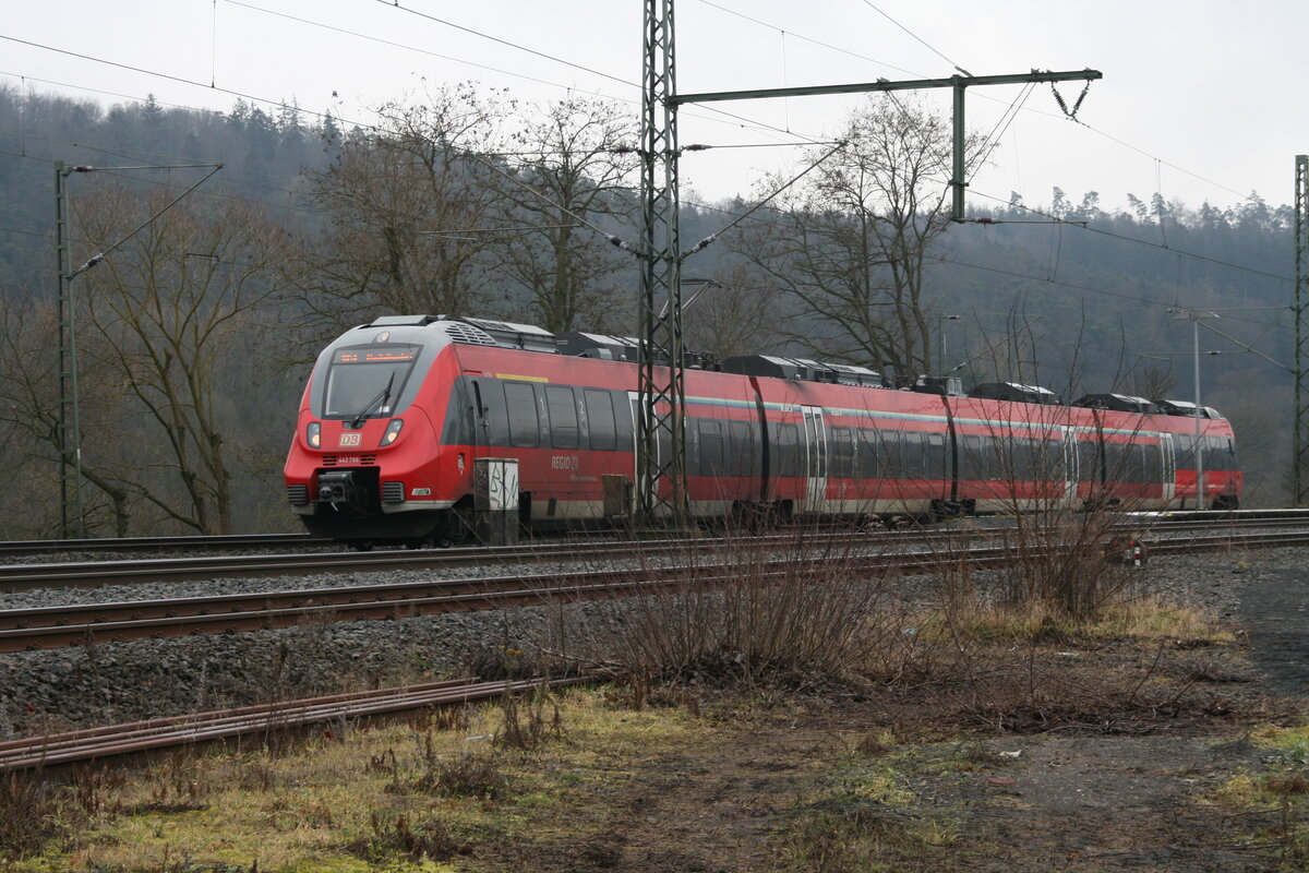 Am 23.01.2021 wurde 442 286 (TALENT 2) von mir erwischt, wie er als RB41 Stadtallendorf den Bahnhof Cölbe verlässt.