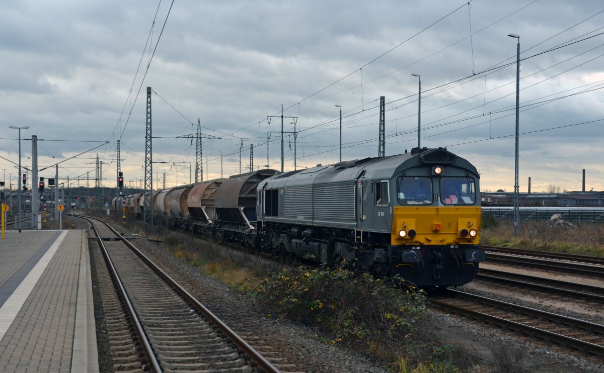 Am 23.12.14 hat 266 105 mit dem Quarzsandzug aus Scharzfeld ihr Ziel Bitterfeld erreicht.