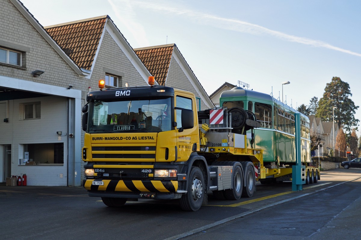 Am 25.01.2016 geht der B 1448 auf die letzte Reise. Das Ziel ist erreicht, der Lastwagen fährt auf die Waage bei der Firma Thommen AG.