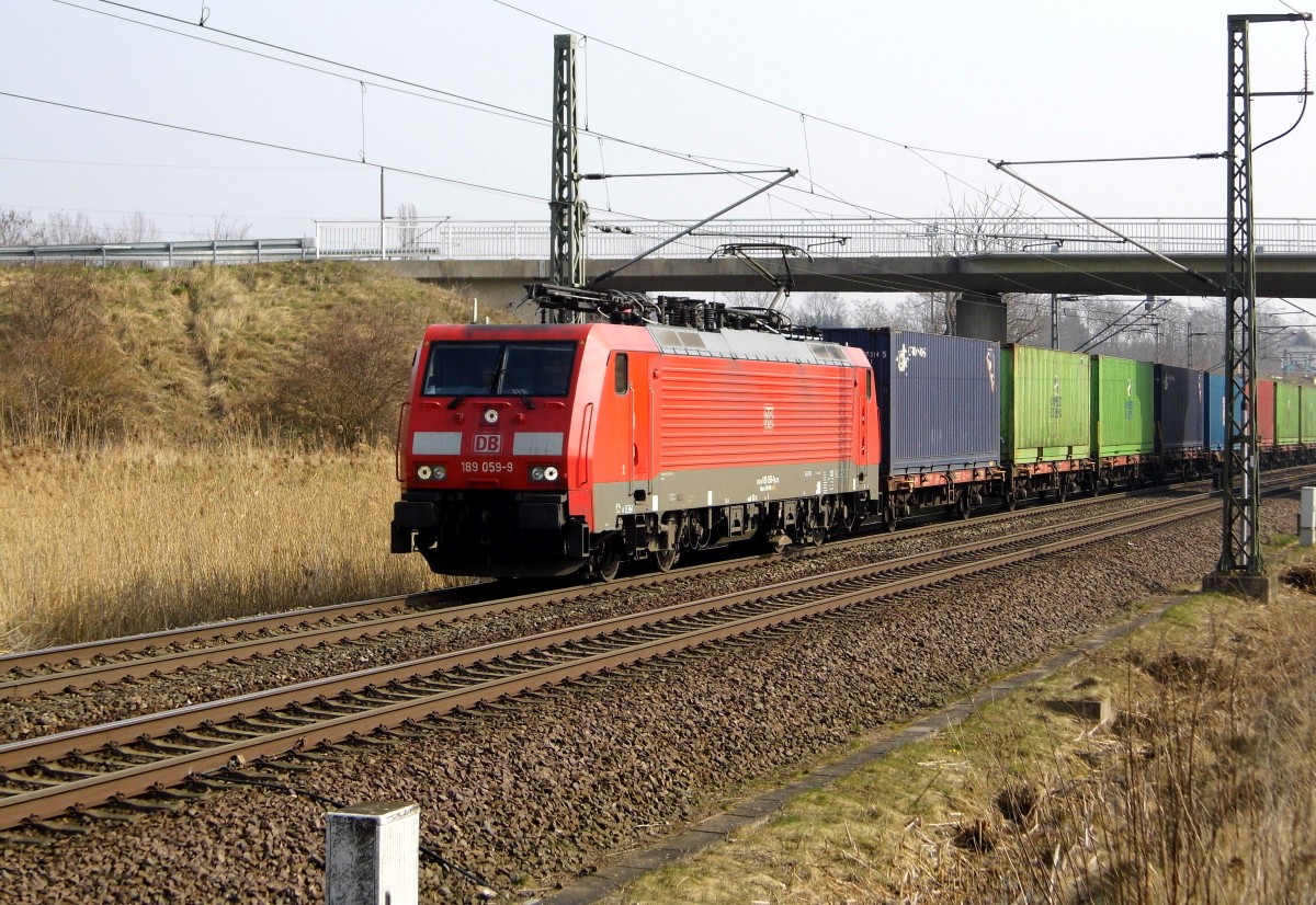 Am 25.03.2015 kam die 189 059-9 von der DB aus Richtung Stendal und fuhr weiter in Richtung Hannover .