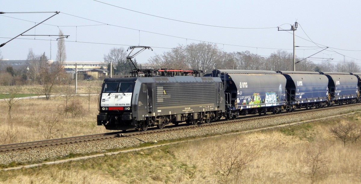 Am 25.03.2015 kam die 189 995 von der LTE Netherlands B.V Rotterdam( MRCE dispolok) aus Richtung Stendal und fuhren weiter in Richtung Salzwedel .