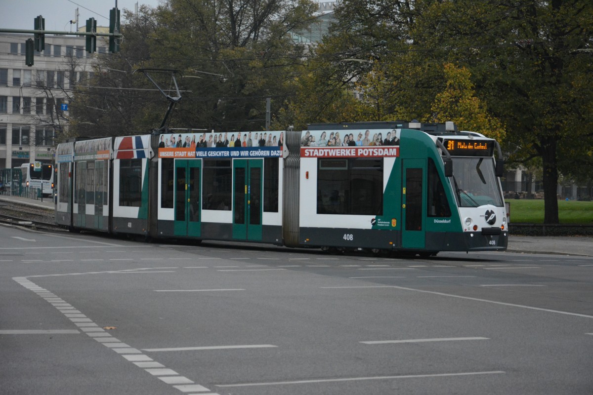 Am 25.10.2014 endet die Siemens Combino 408  Düsseldorf  am Platz der Einheit. Grund dafür sind Bauarbeiten.