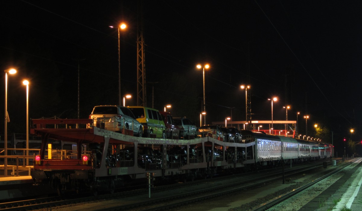 Am 26.04.14 fährt der letzte Autozug am CNL 1247  Capella  nach München aus Berlin-Wannsee aus. Nach dem Gegenzug ist endgültig Schluss...