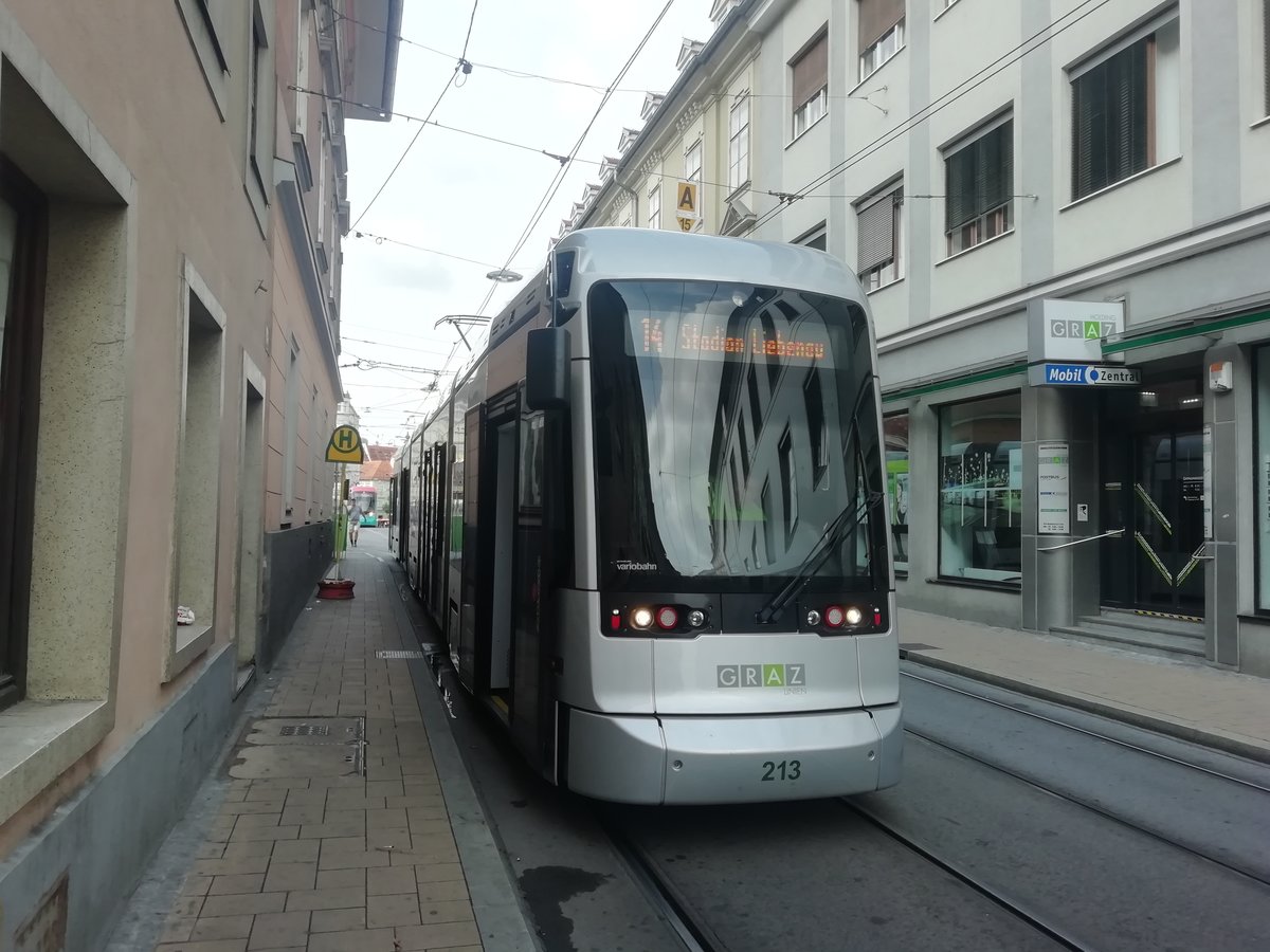Am 26.08.2019 fand ein Fußballspiel im
Stadion Liebnau statt. Aus diesem Grund fuhr
Variobahn 213 als Einschub. 