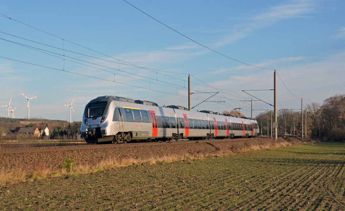 Am 26.12.17 fuhr 1442 309 durch Burgkemnitz Richtung Leipzig-Stötteritz.