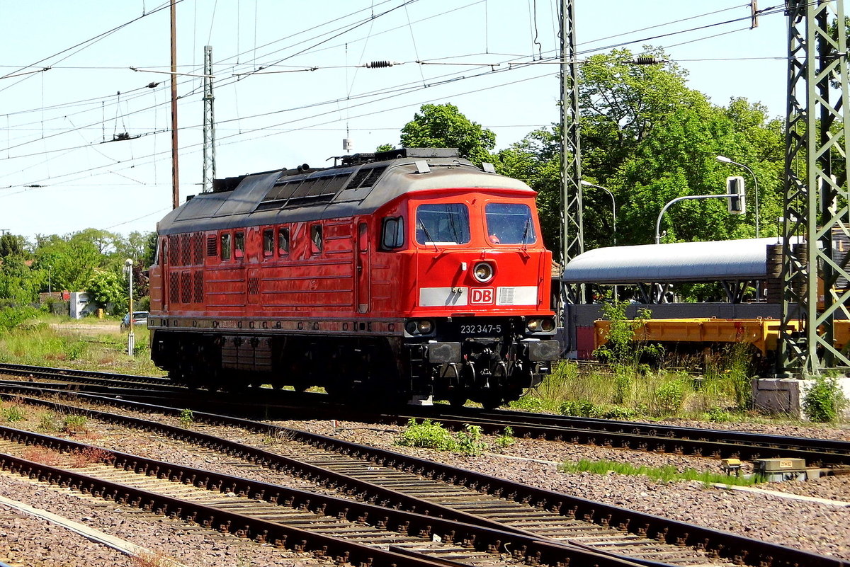 Am 27.05.2017 kam die 232 347-5 von der DB Schenker Rail Deutschland AG, aus Richtung Magdeburg nach Stendal .
