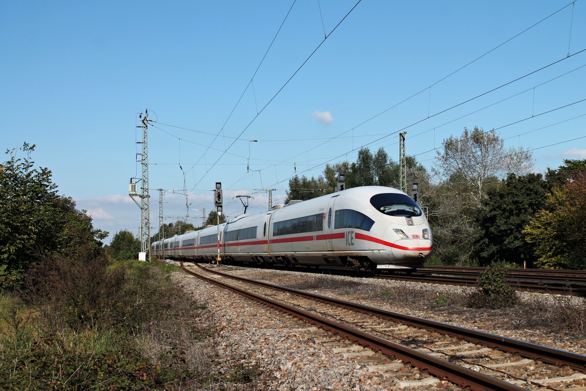 Am 27.09.2014 fuhr 403 535-8  Konstanz  durch die Gleisanlagen vom Bahnhof Orschweier in Richtung Freiburg (Breisgau).