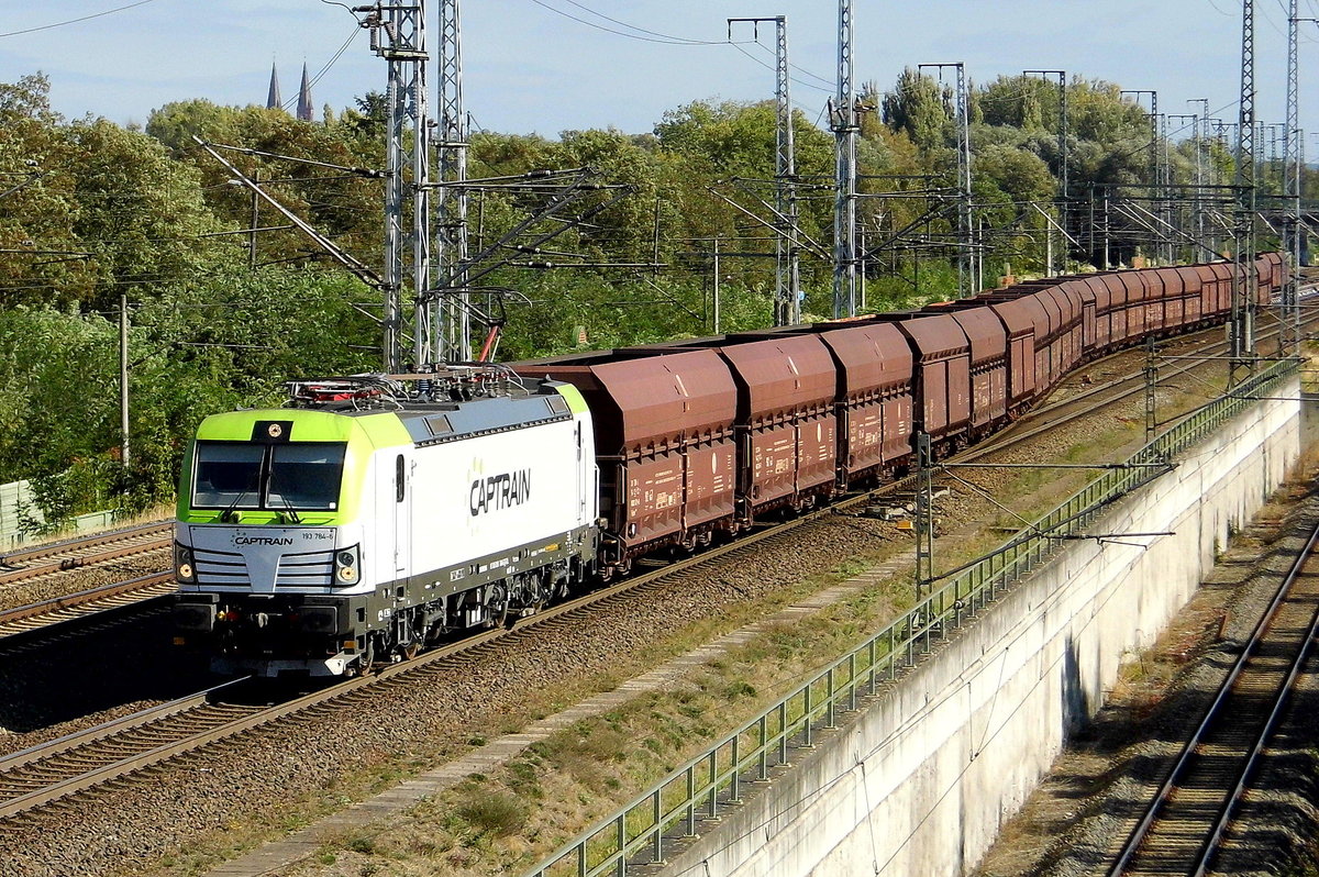 Am 27.09.2018 kam die 193 784-6 von CAPTRAIN aus Richtung Stendal und fuhr weiter in Richtung Salzwedel.