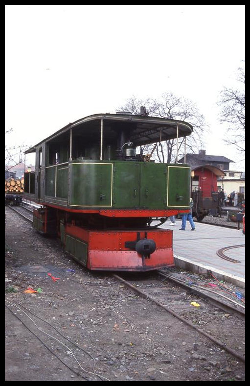 Am 27.3.1999 fand im Bahnhof Wernigerode anläßlich 100 Jahre HSB eine Fahrzeugschau statt.
Ausgestellt war auch die selten zu sehende schmalspurige Fairlie Lok 252.