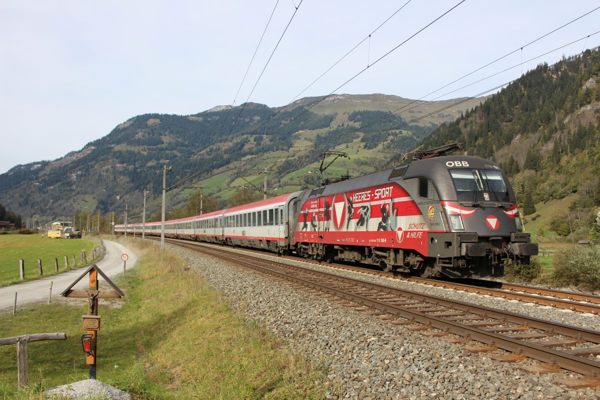 Am 27.9.2014 war die 1116.138  Heeres Sport  mit der Aufgabe betraut den EC 113 nach Klagenfurt zu bringen. Aufgenommen bei Dorfgastein(EK km 15.504).