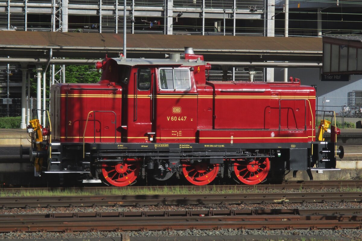 Am 28 April 2018 steht V60 447 in Trier während das Dampfspektakel RLP 2018.