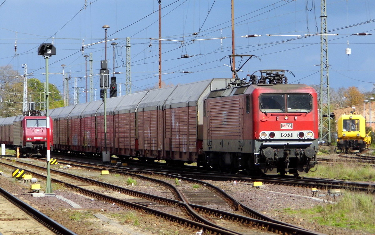 Am 28.04.2016 kam die 143 851-4 von der MEG aus Richtung Magdeburg nach Stendal .