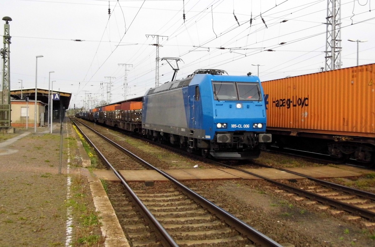 Am 29.04.2015 kam die 185 -CL006   aus Richtung Magdeburg nach Stendal und fuhr weiter in Richtung Hannover .