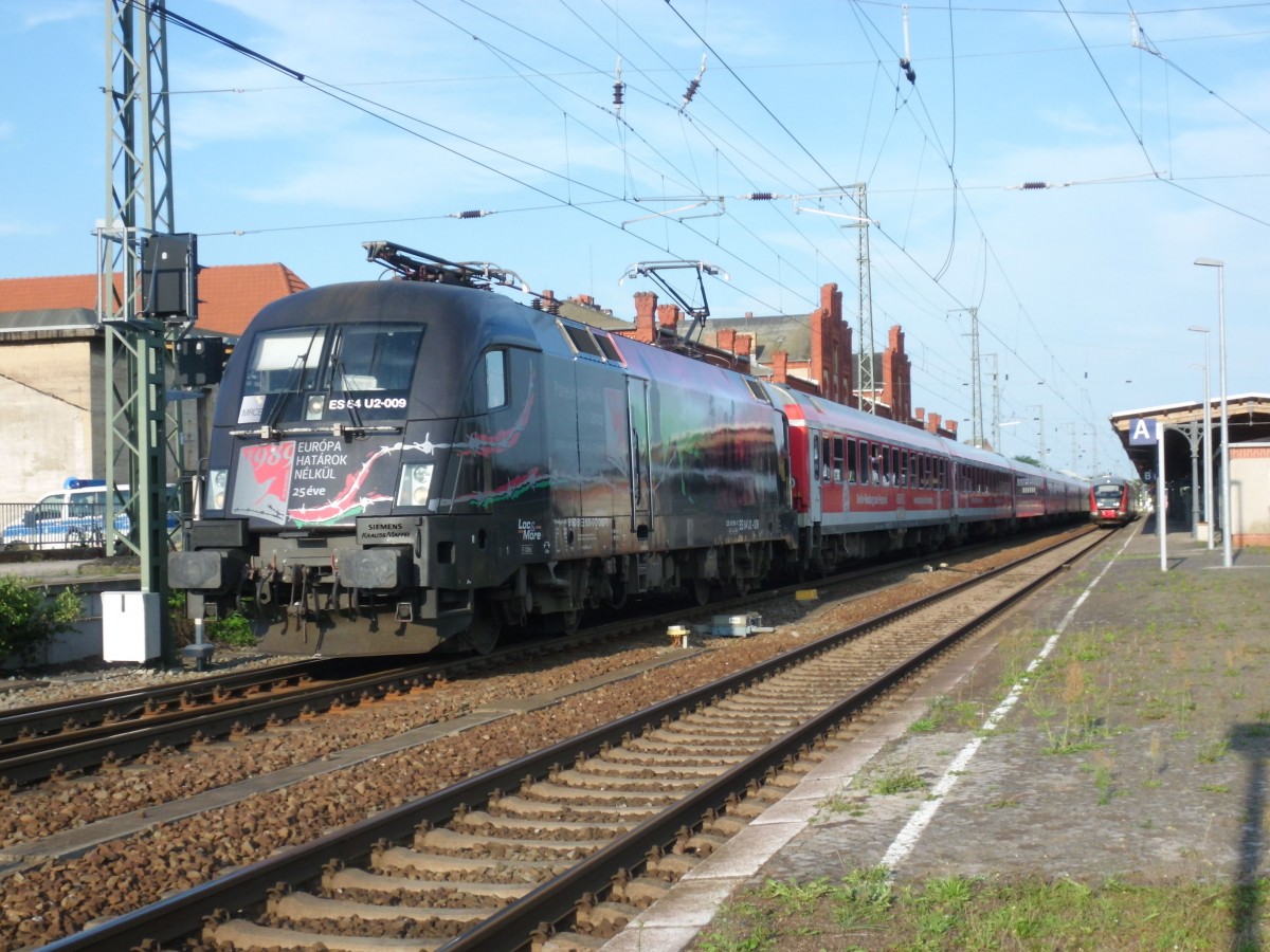 Am 29.08.2015 kam 182 509 mit ihrem IRE aus Berlin nach Stendal und fuhr weiter über Wittenberge nach Hamburg.