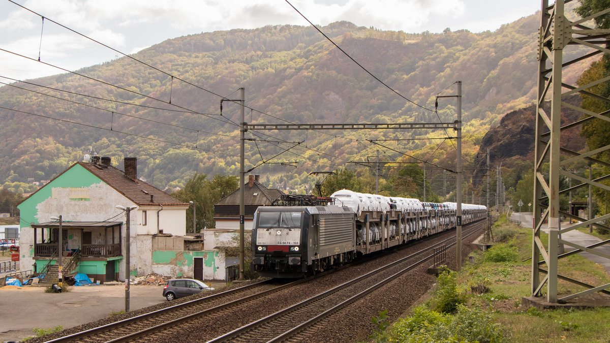 Am 3. Oktober 2018 ist 189 153 in Usti nad Labem unterwegs. 