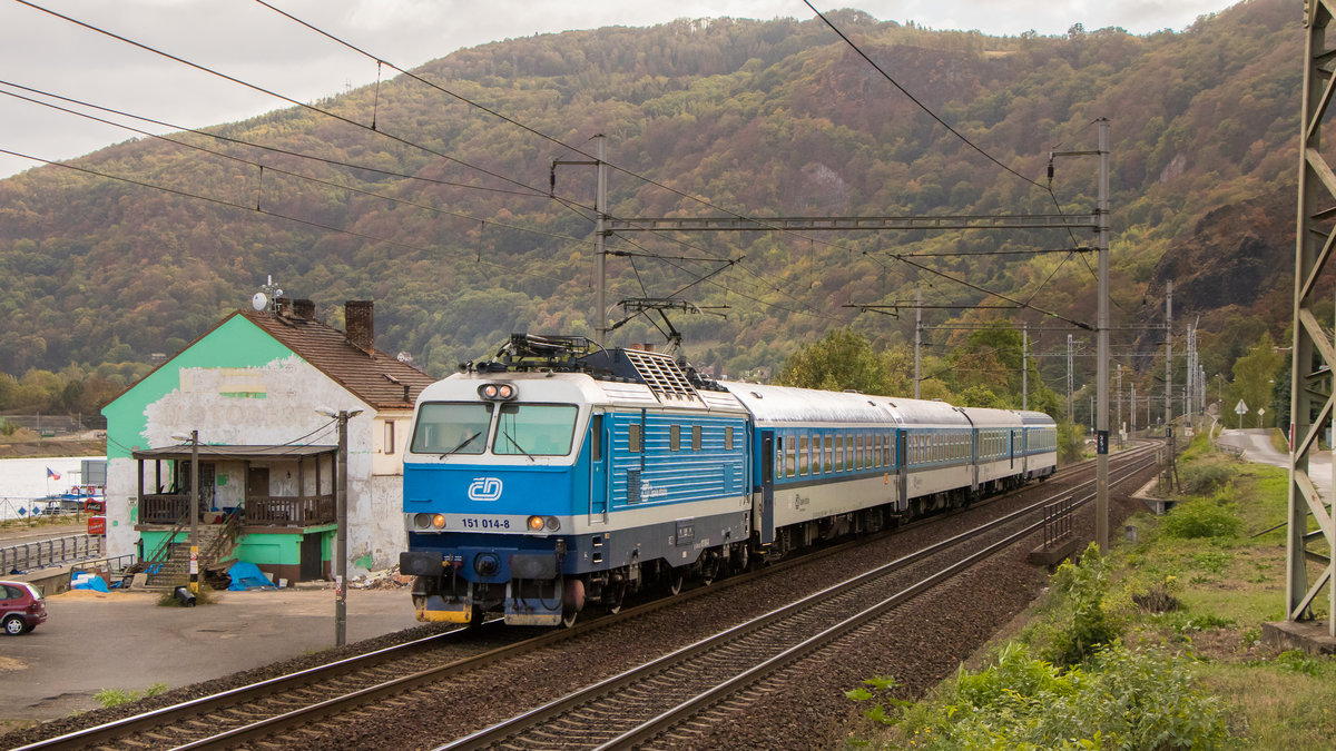 Am 3. Oktober 2018 war 151 014-8 in Usti nad Labem unterwegs. 