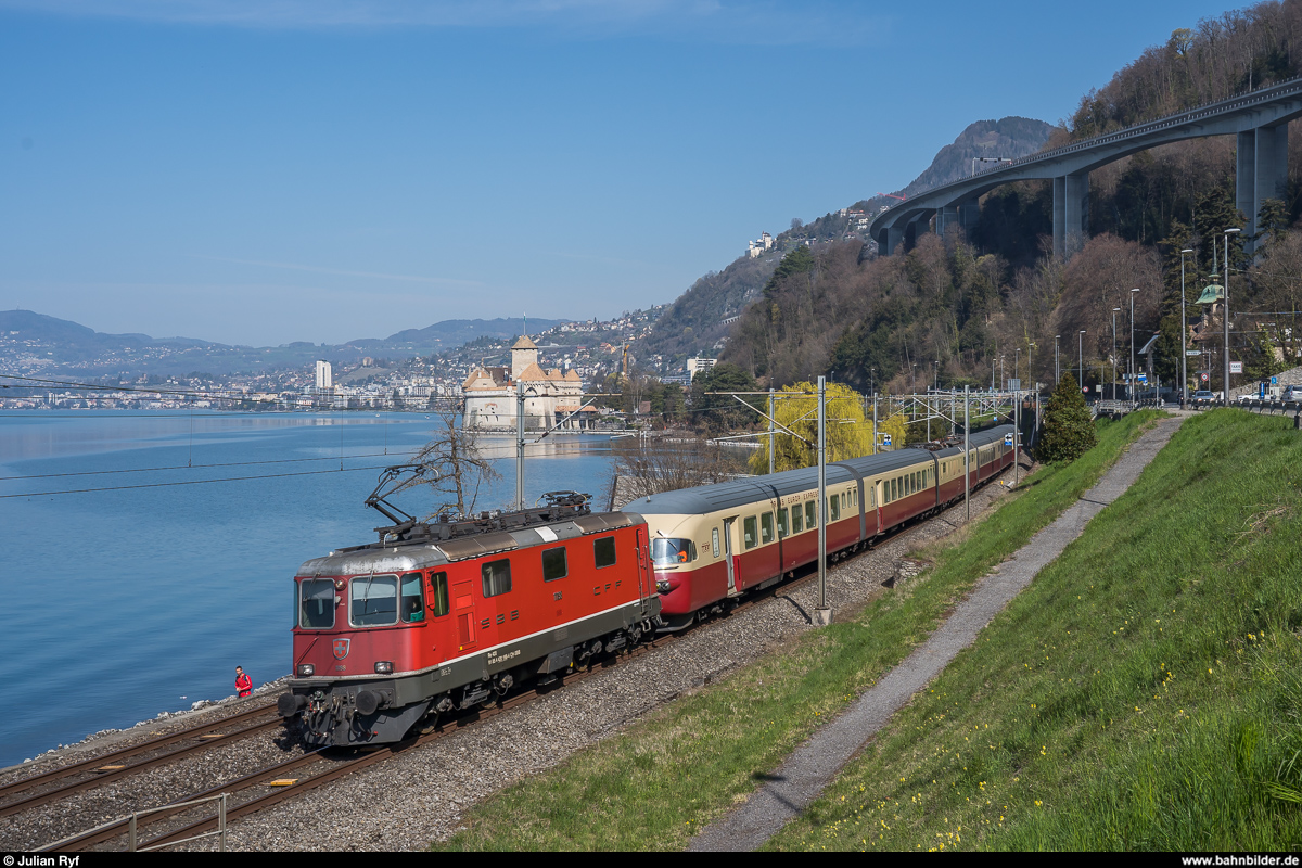 Am 31. März 2019 war der RAe TEE II 1053 auf Charterfahrt unterwegs von Aarau nach Vevey. Ab Lausanne kam die Re 4/4 II 11198 als ETCS-Vorspannlok zum Einsatz. Zur Abstellung bis zur Rückfahrt fuhr der Zug von Vevey noch bis St. Maurice weiter.