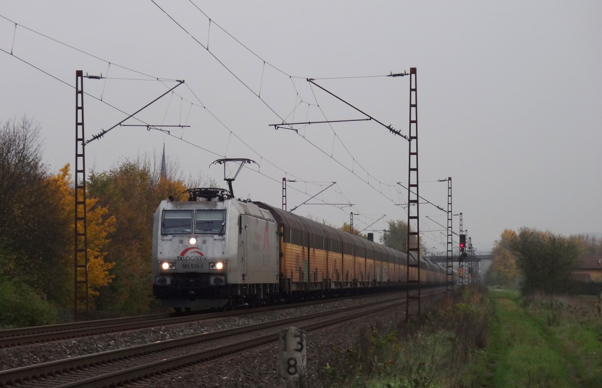 Am 31.10.14 konnte 185 531 mit einem ARS-Altmann Zug in Thüngersheim aufgenommen werden. 