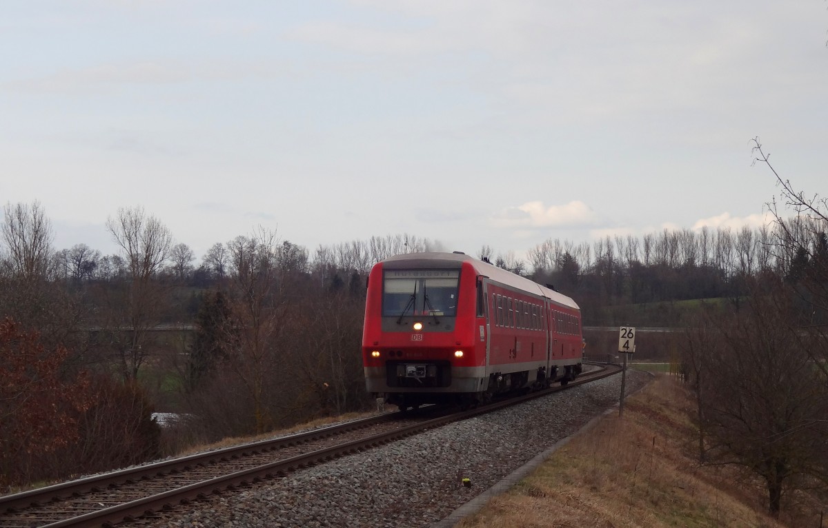 Am 4.3.14 war 611 040 als IRE3259 auf der Zollernalbbahn unterwegs.
Aufgenommen wurde der Zug hier bei Hechingen Stetten. 