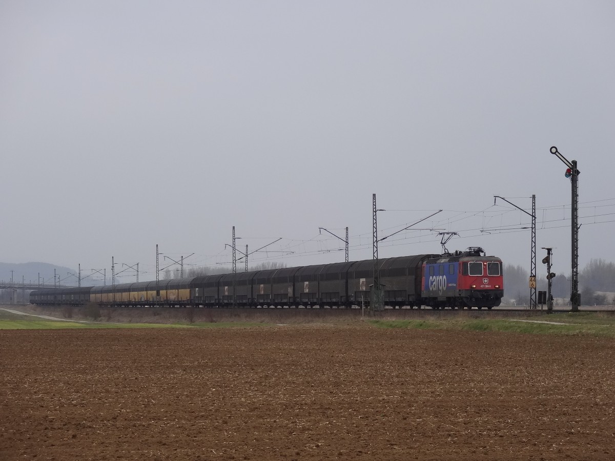 Am 5.4.13 zog die 421 384 einen ARS Altmann Zug über die KBS820. 
Aufgenommen wurde der Zug bei Eggolsheim. 